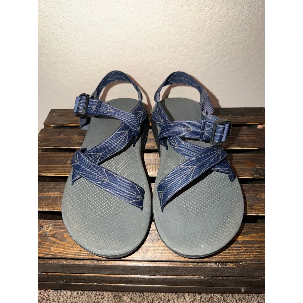 Chaco Z1 Classic Mens Sandals Navy Blue Grey Strappy Hiking Water Shoes Size 11